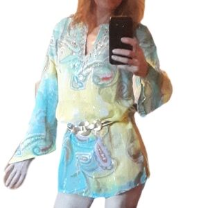 New Designer Colorful Paisley Tunic Coverup